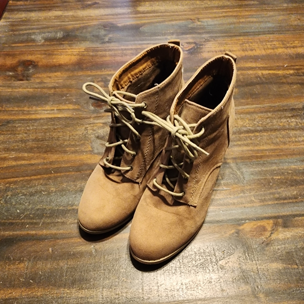 Rue 21 Tan Suede Ankle Booties size 8 1/2